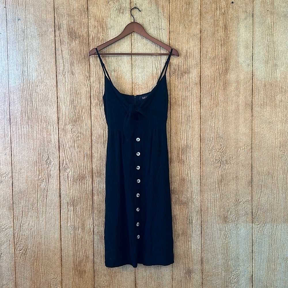fab’rik Black Tie Button Sundress